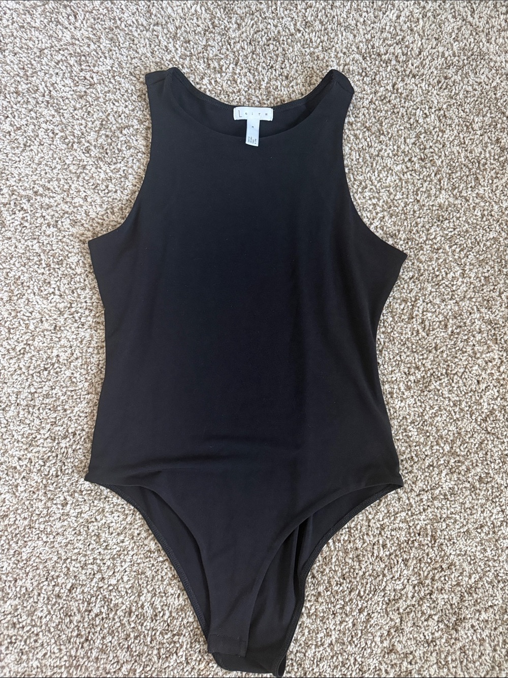 Nordstrom LEITH women’s black sleeveless tank body suit